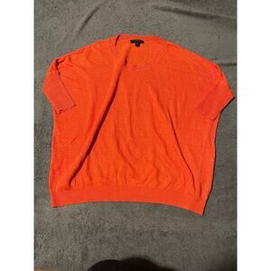 J.Crew Sweater Womens XXS Orange Short Sleeve Boxy Knit Crewneck Casual Pullover